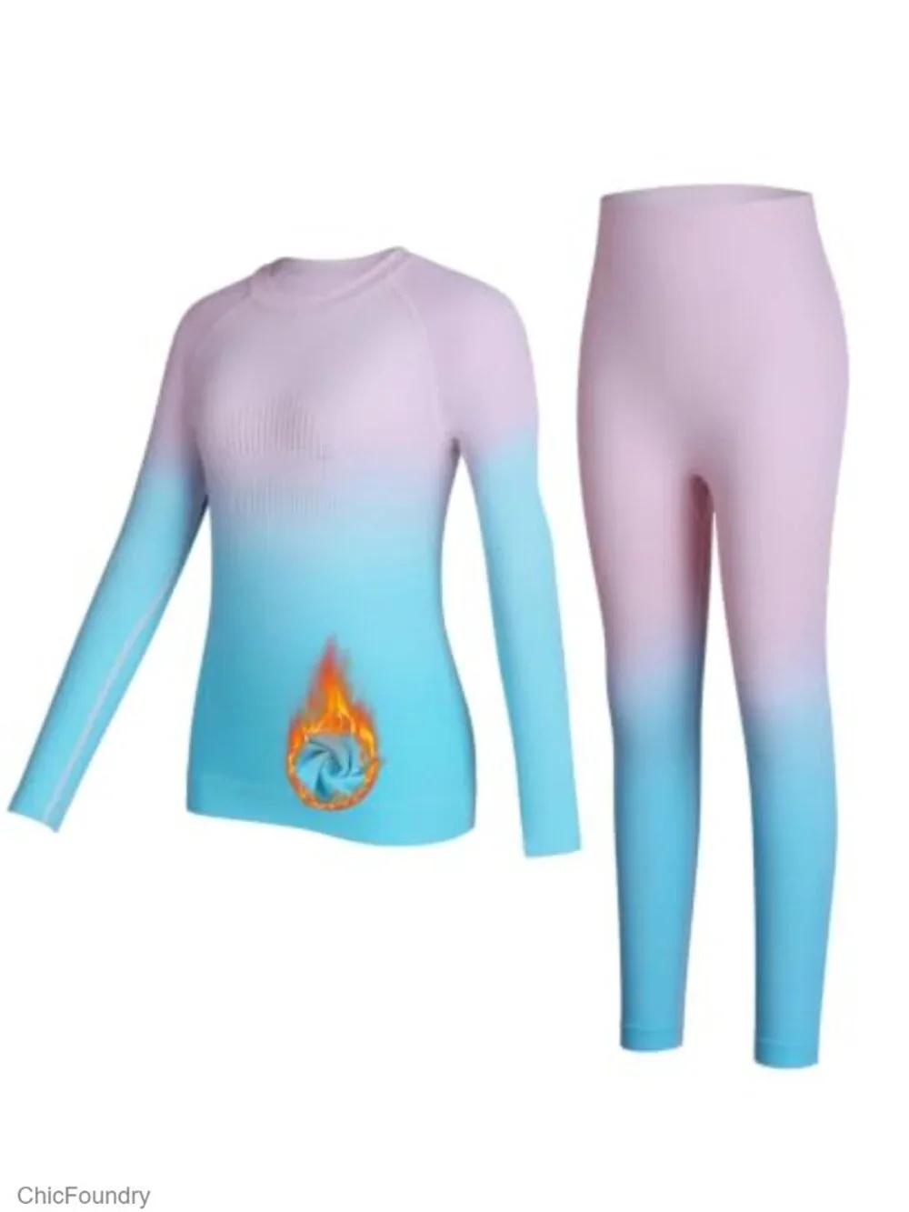 Kids Thermal Underwear Set Long Johns Base Layer 4-Way Stretch
